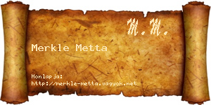 Merkle Metta névjegykártya